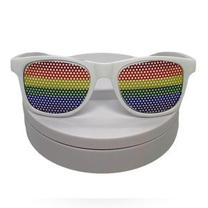 LGBTQ Sunglasses White Plastic Frames Pride Six Colors Lenses Absolut